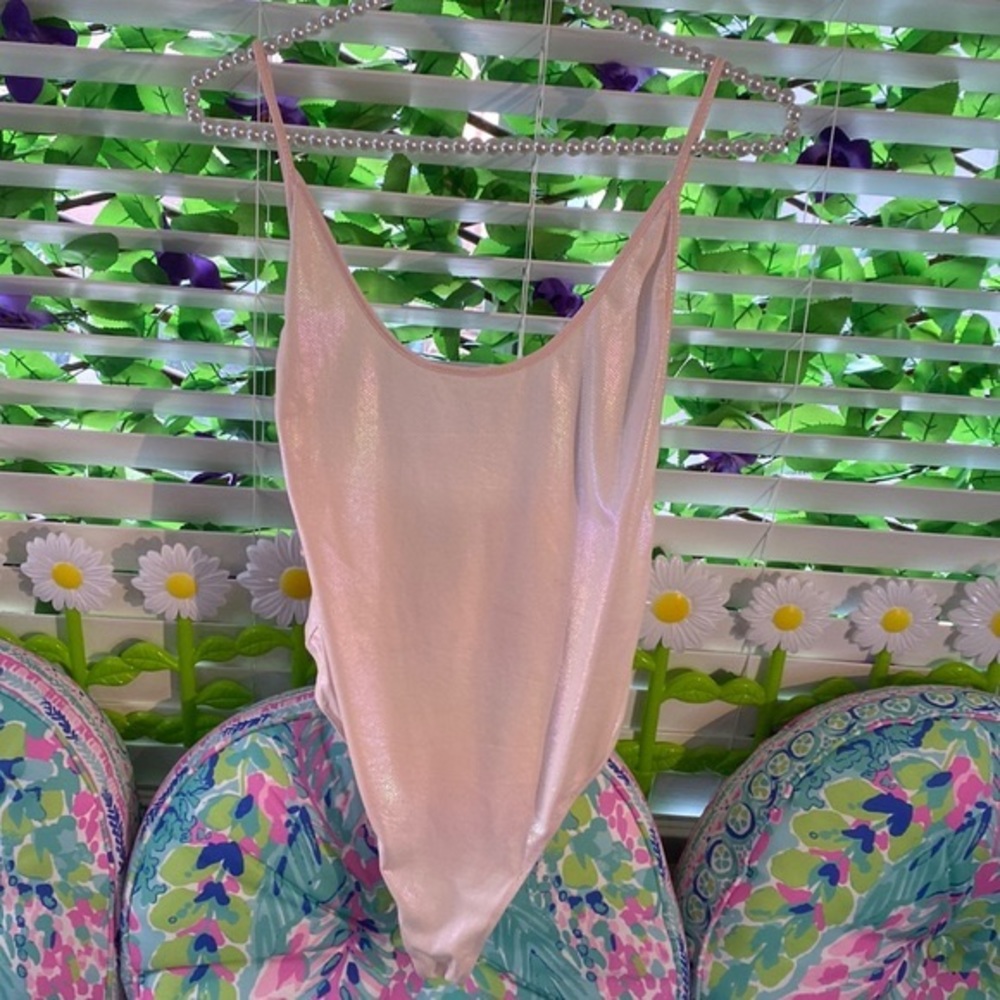 Opalescent mermaid shimmer pink bodysuit